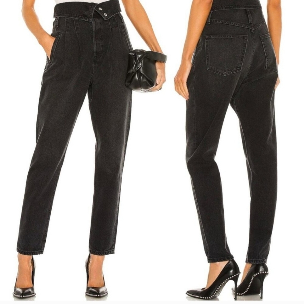 RE/DONE Original 80s Foldover Black Jeans Vintage Noir Size 29